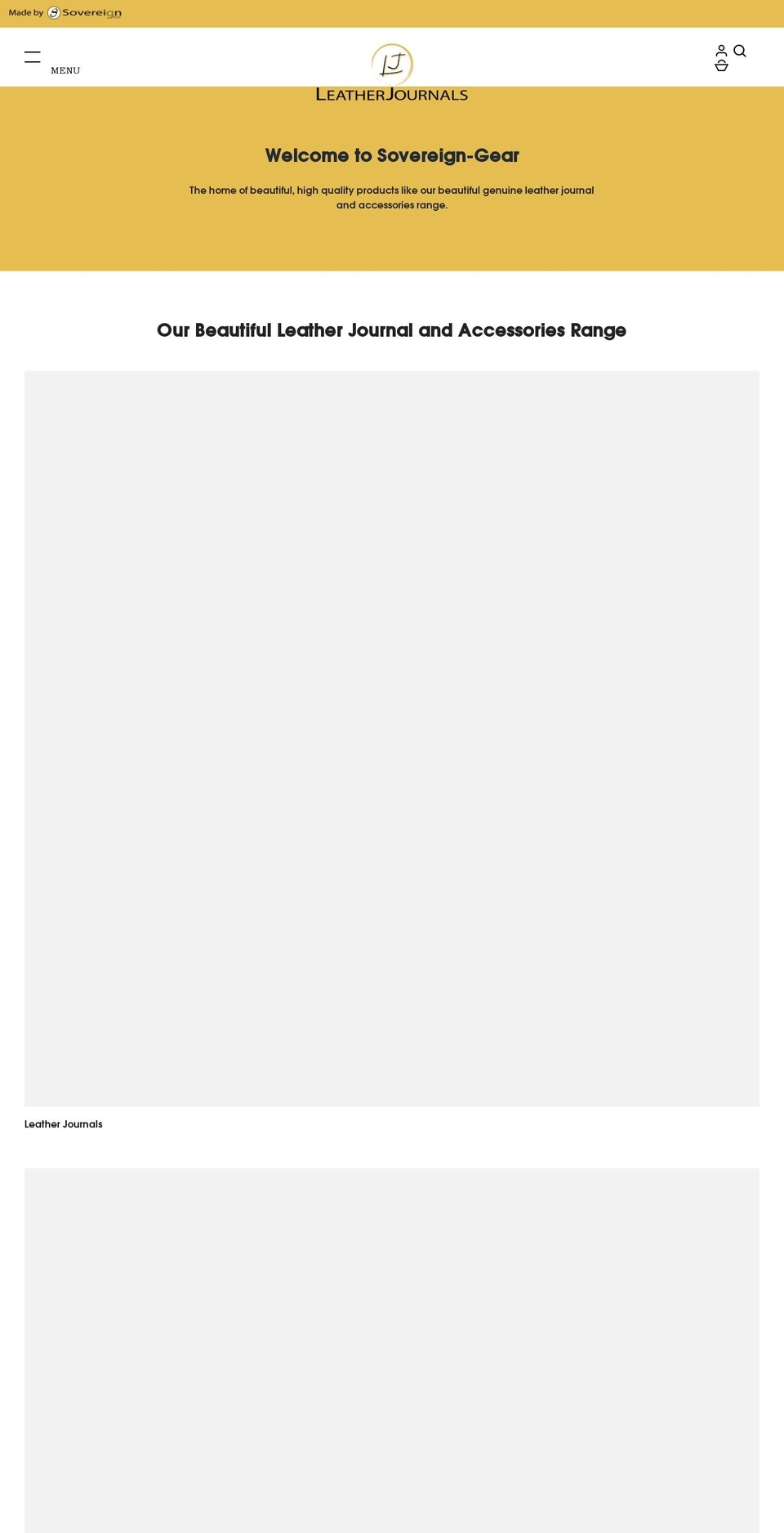 leatherjournals.com shopify website screenshot