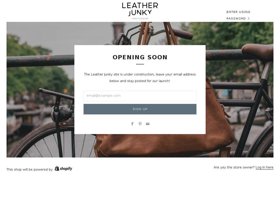 leatherjunky.amsterdam shopify website screenshot