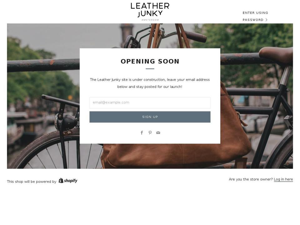 leatherjunky.com — Shopify storefront screenshot