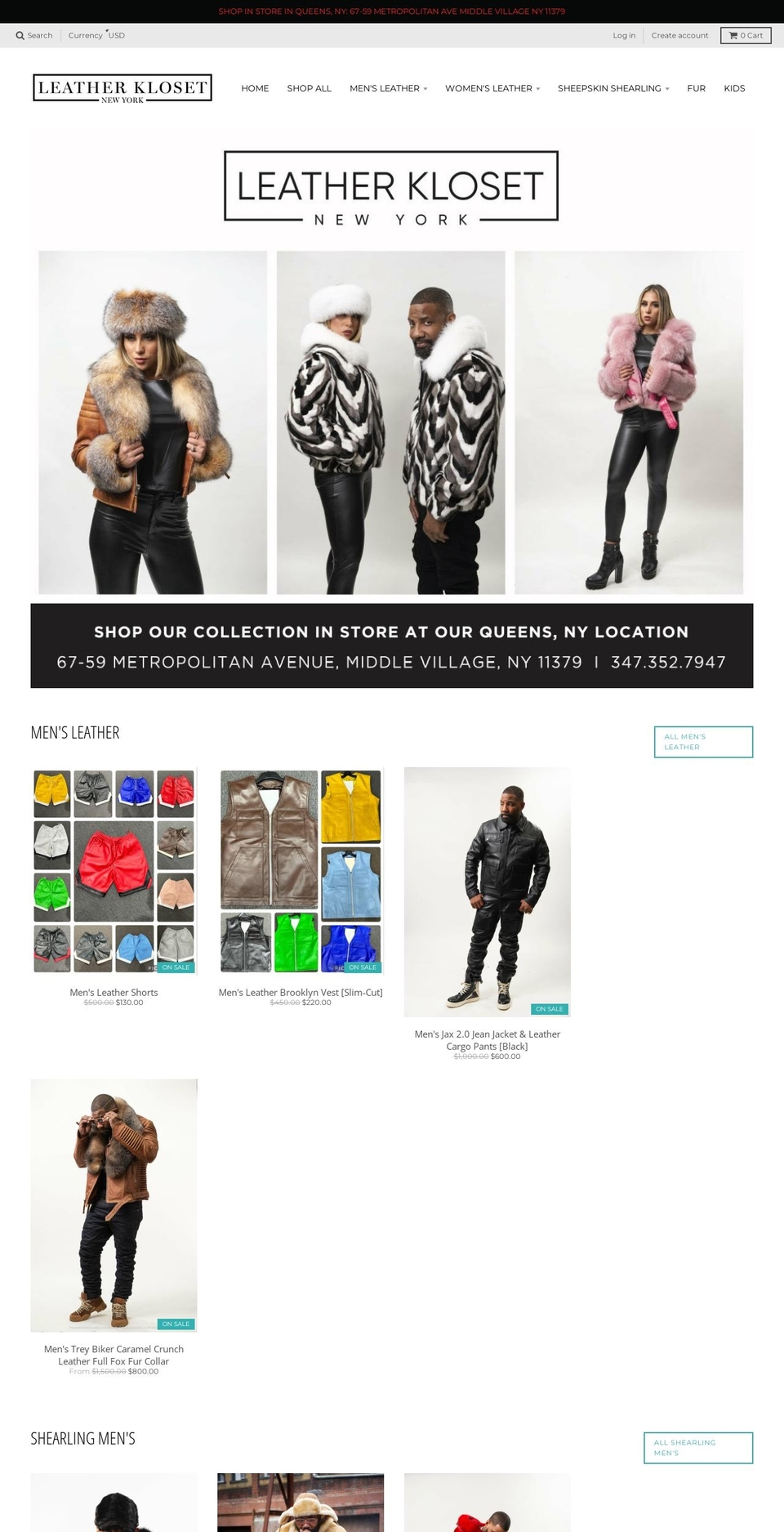leatherkloset.com shopify website screenshot
