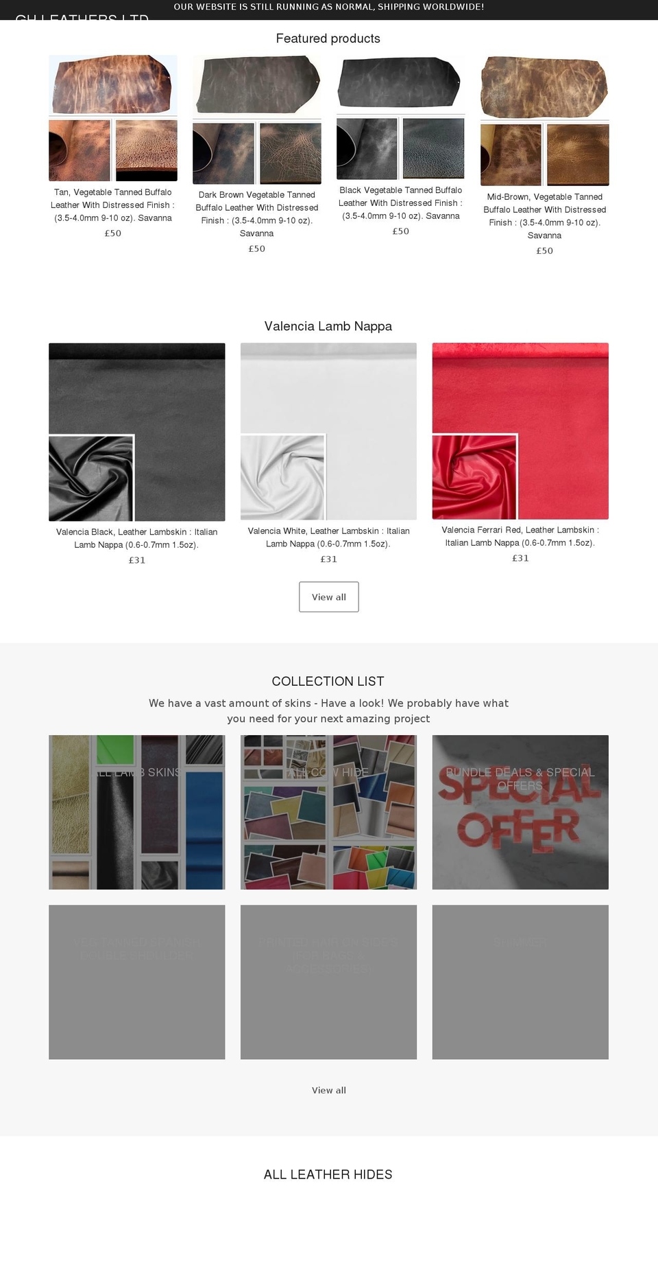 leathermerchants.shop shopify website screenshot