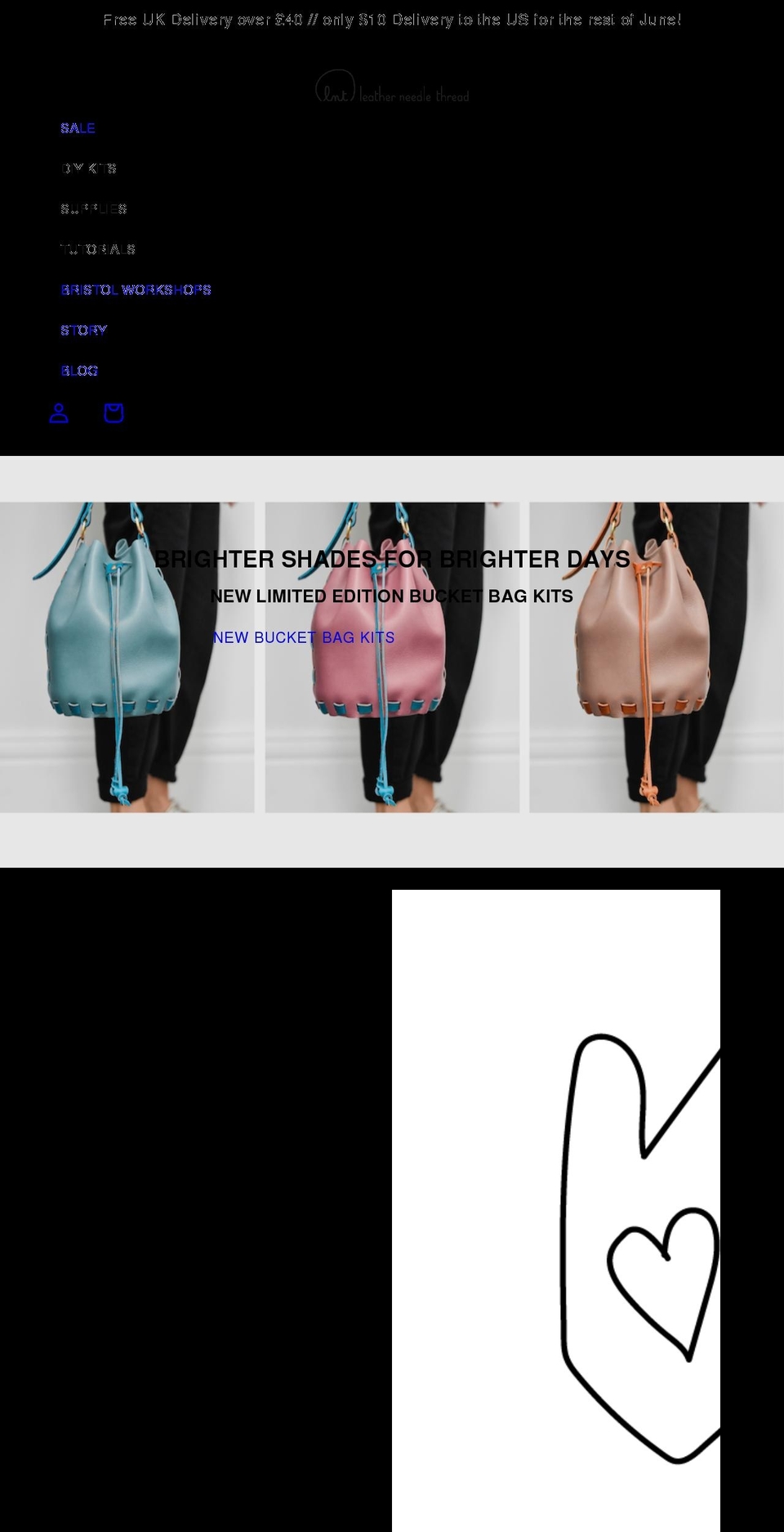 leatherneedlethread.com shopify website screenshot