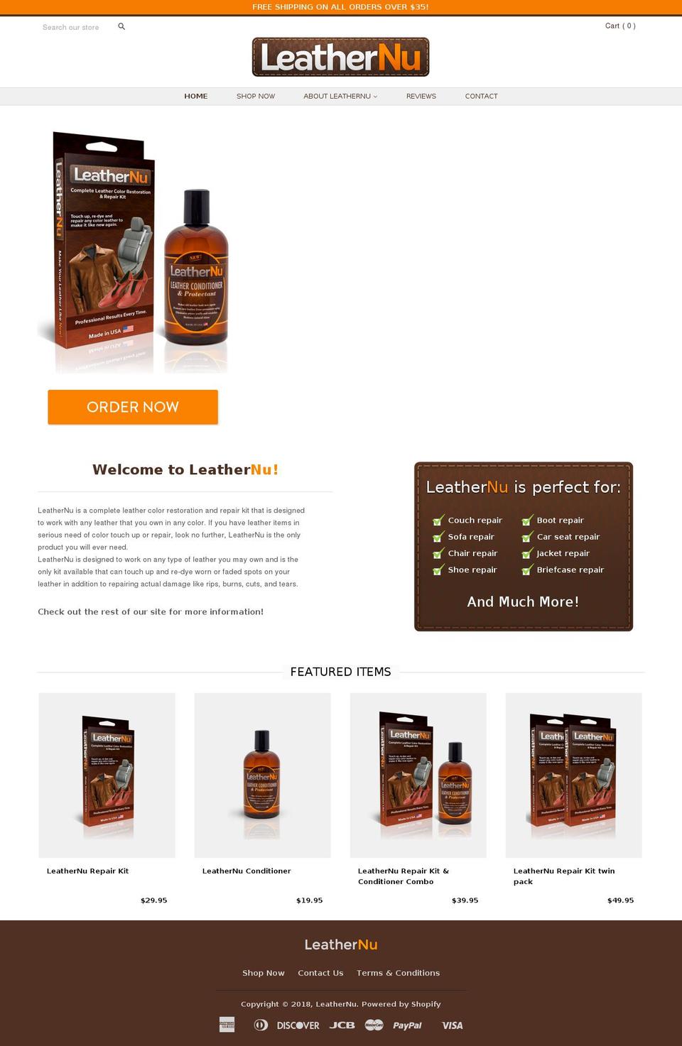 leathernew.com — Shopify storefront screenshot