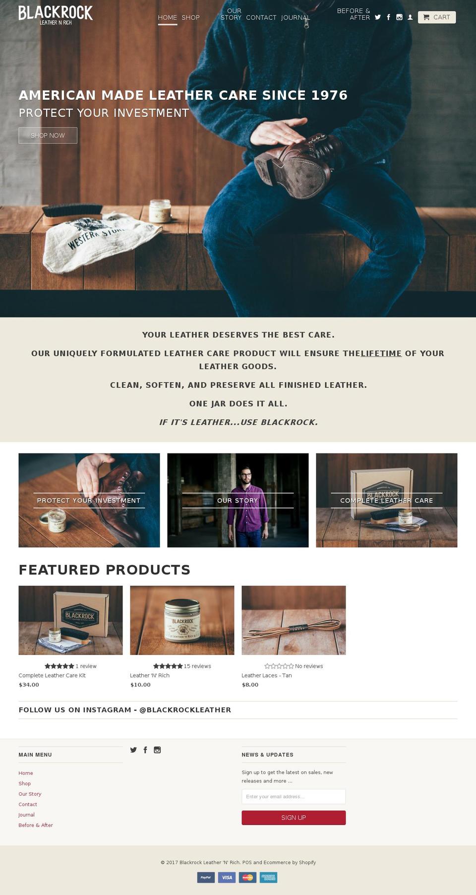 leathernrich.com shopify website screenshot