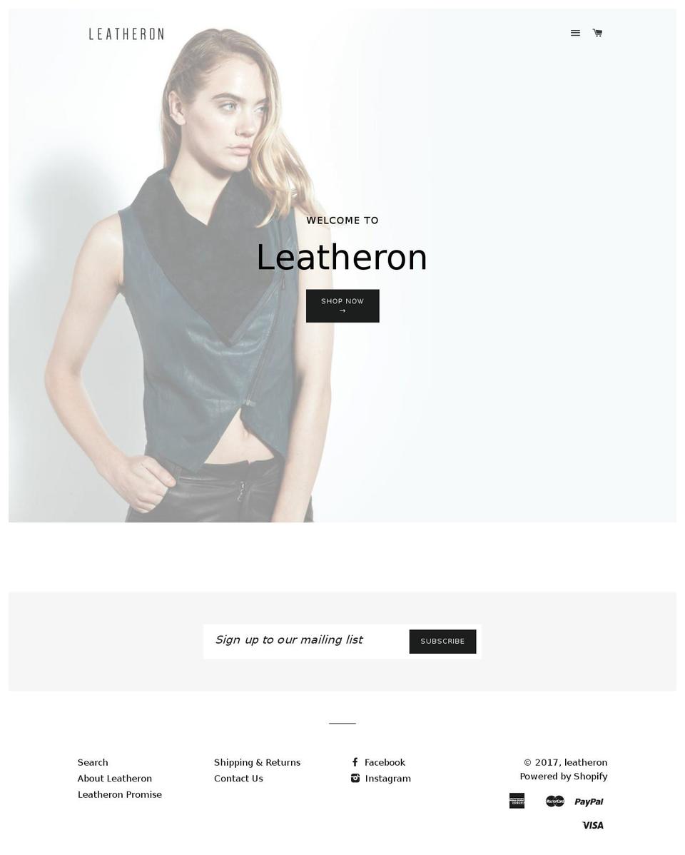 leatheron.com.au shopify website screenshot