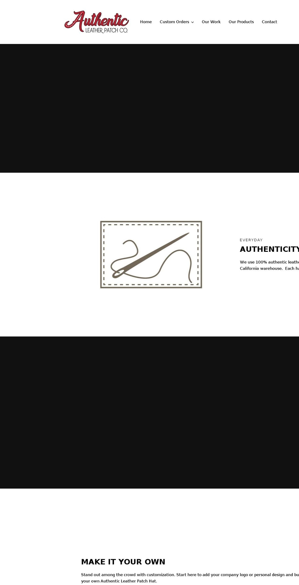 leatherpatchcompany.com shopify website screenshot