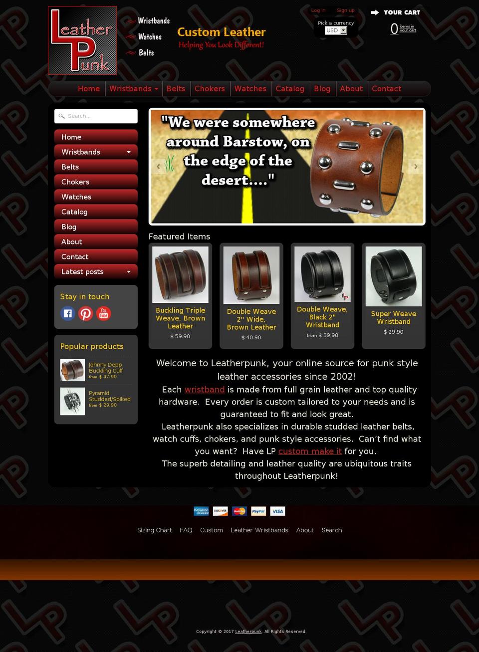 leatherpunk.com shopify website screenshot