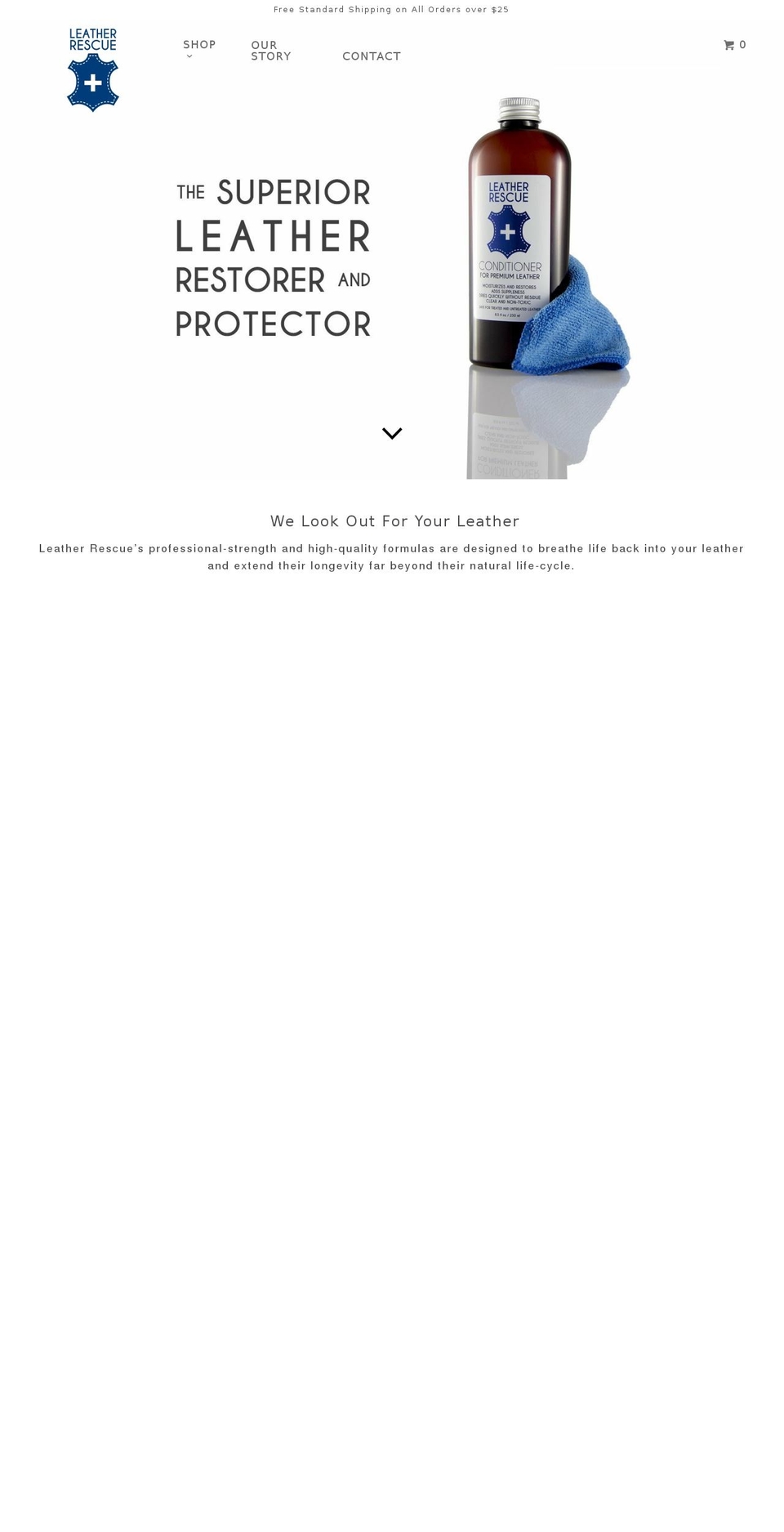 leatherrescue.com — Shopify storefront screenshot