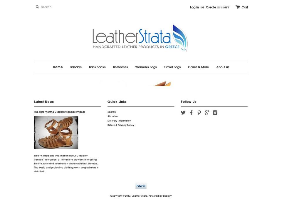 leatherstrata.com shopify website screenshot