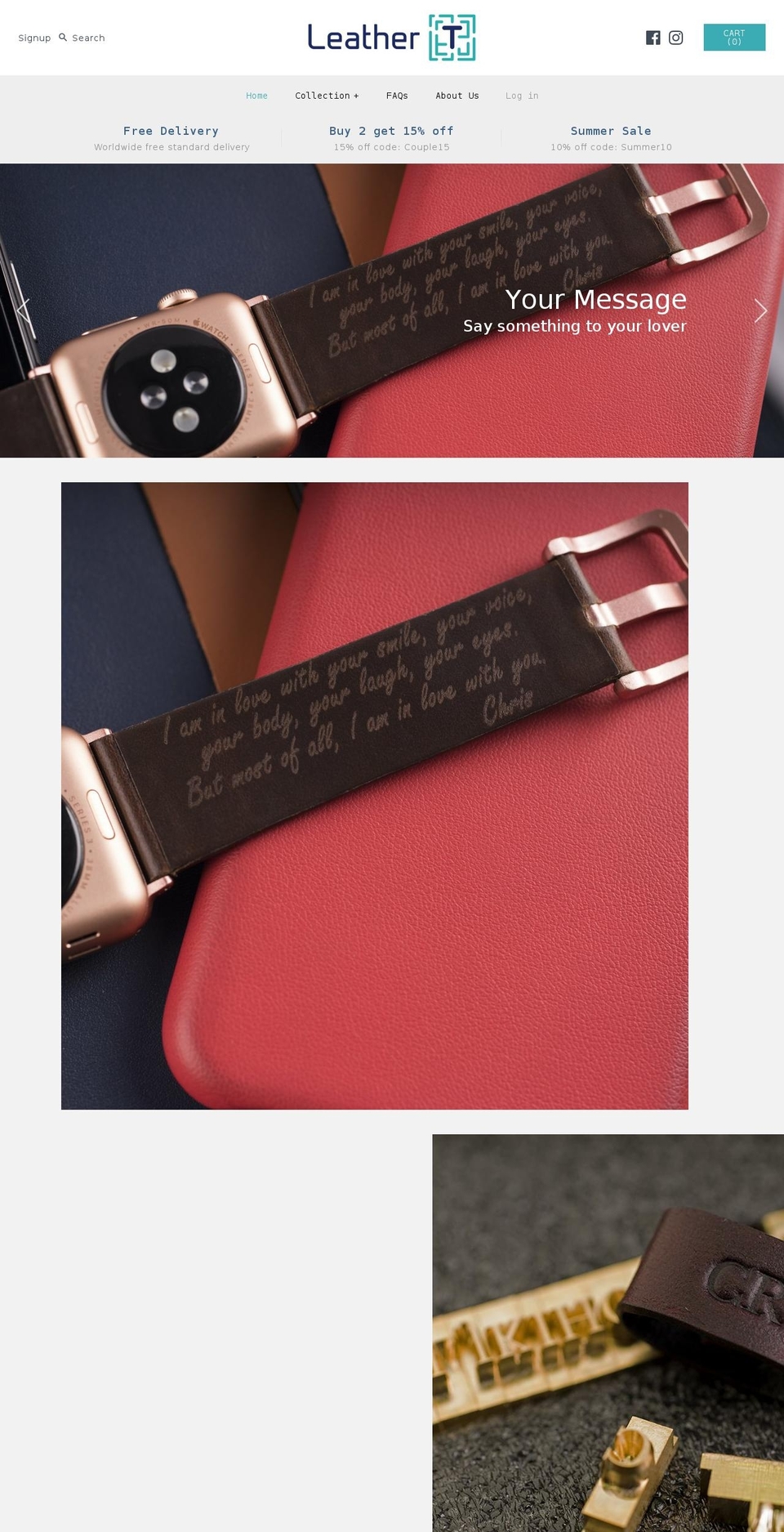 leathert.com shopify website screenshot