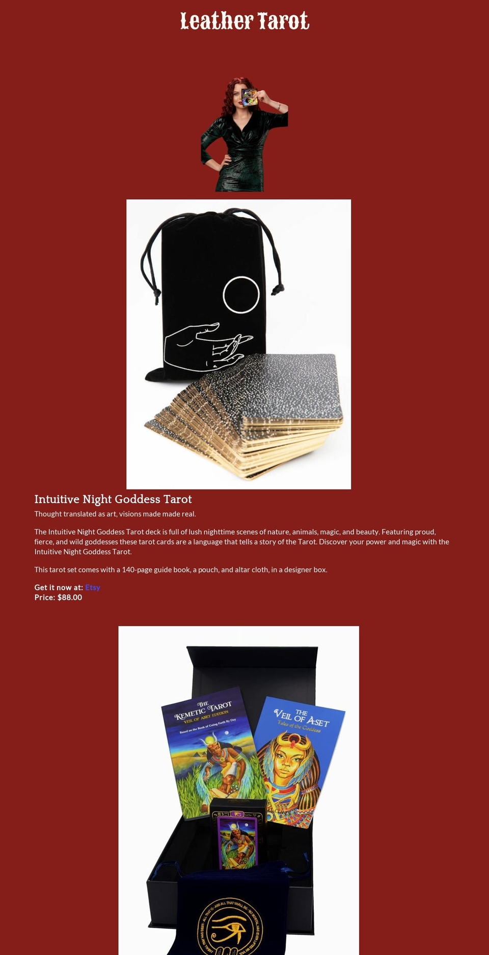 leathertarot.com — Shopify storefront screenshot