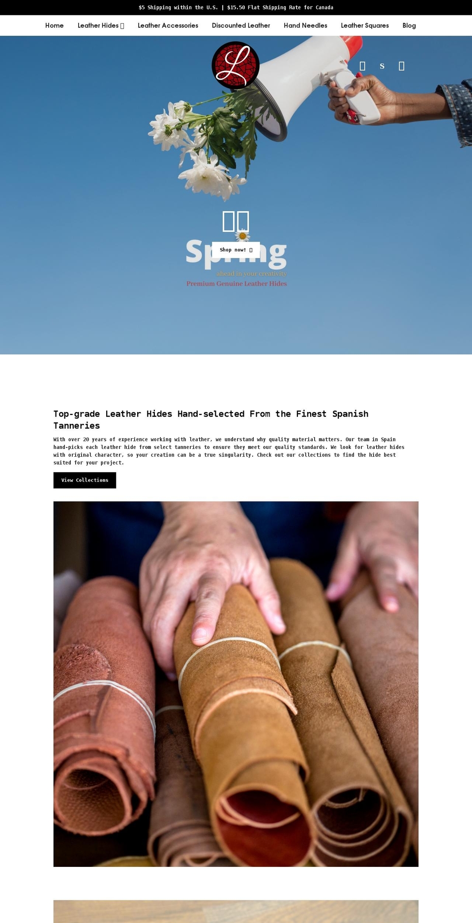 leathertreasureshop.com shopify website screenshot