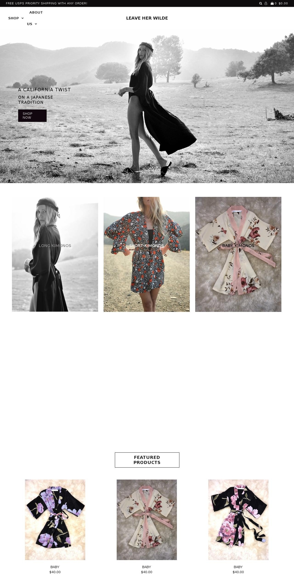 leaveherwildethelabel.com — Shopify storefront screenshot