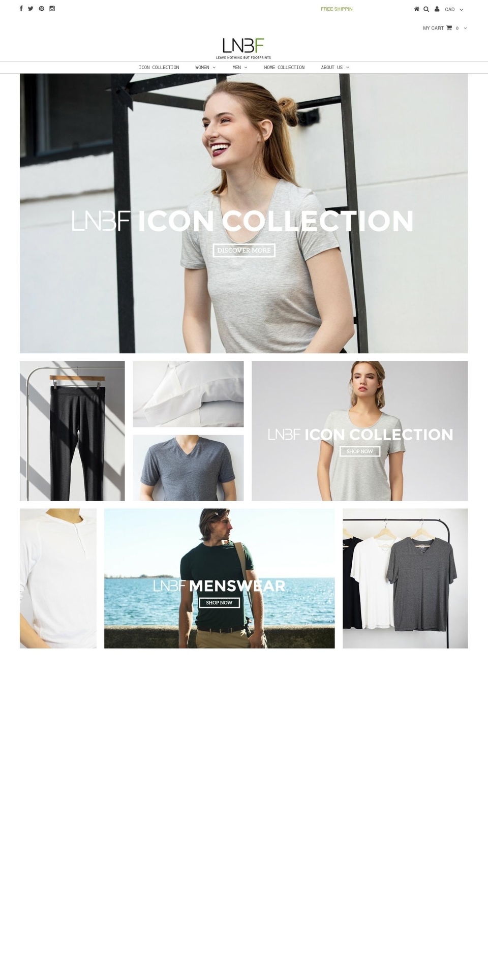 leavenothingbutfootprints.com shopify website screenshot