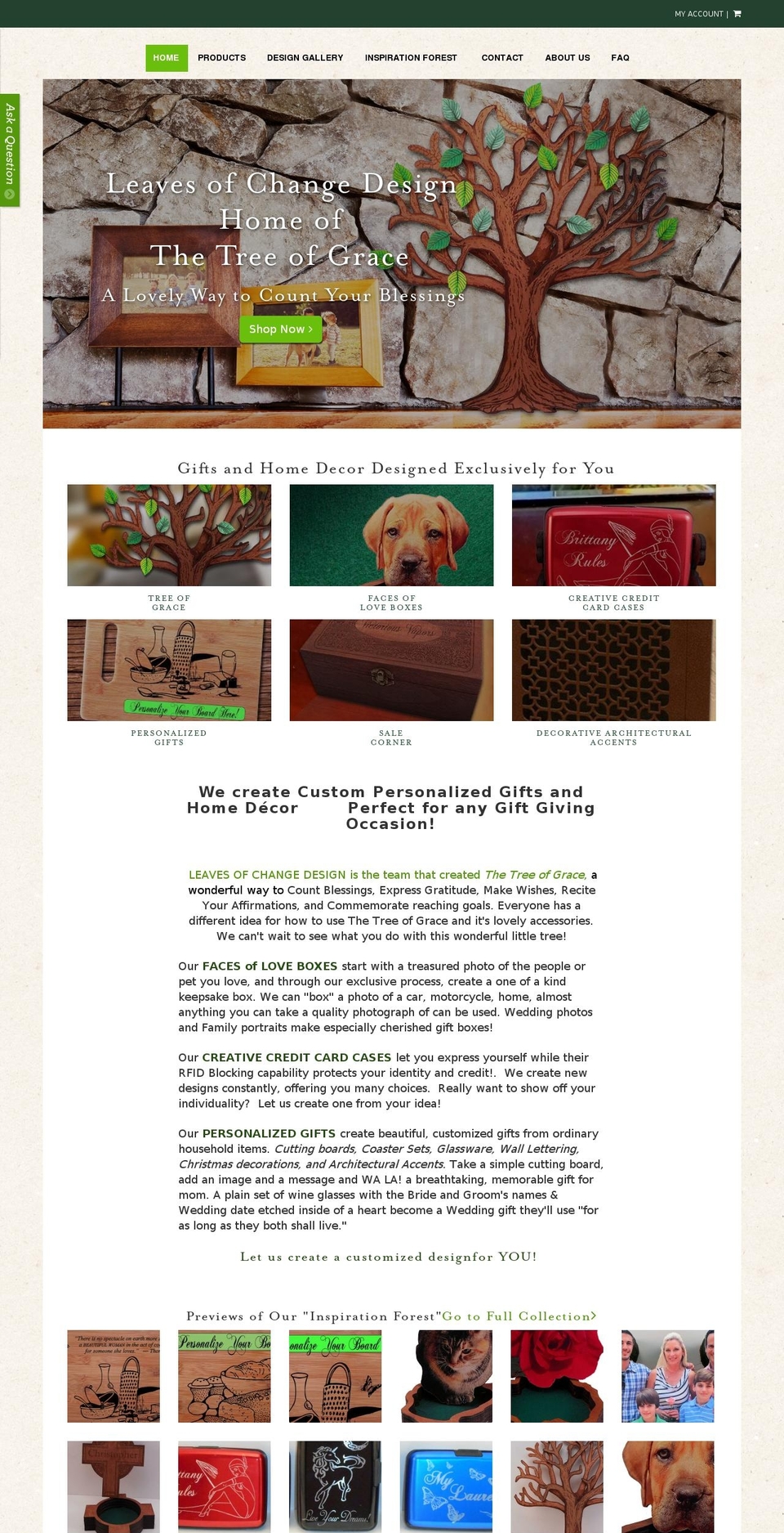 leavesofchangedesign.com — Shopify storefront screenshot