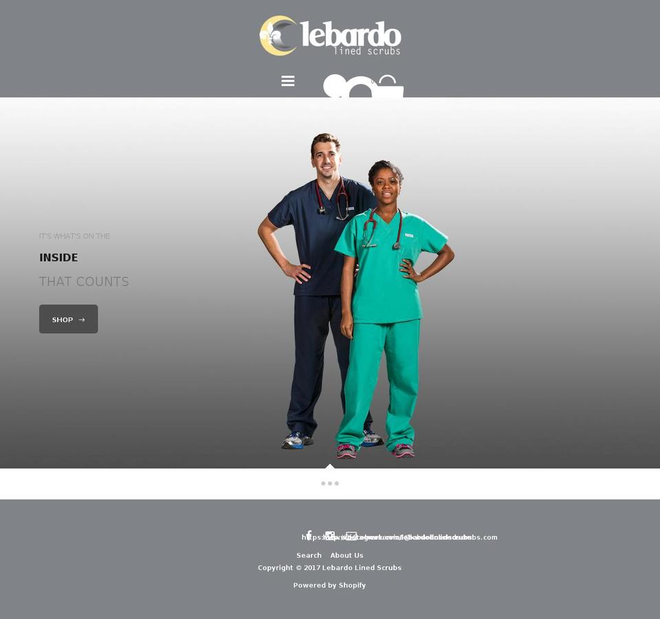 lebardolinedscrubs.com shopify website screenshot