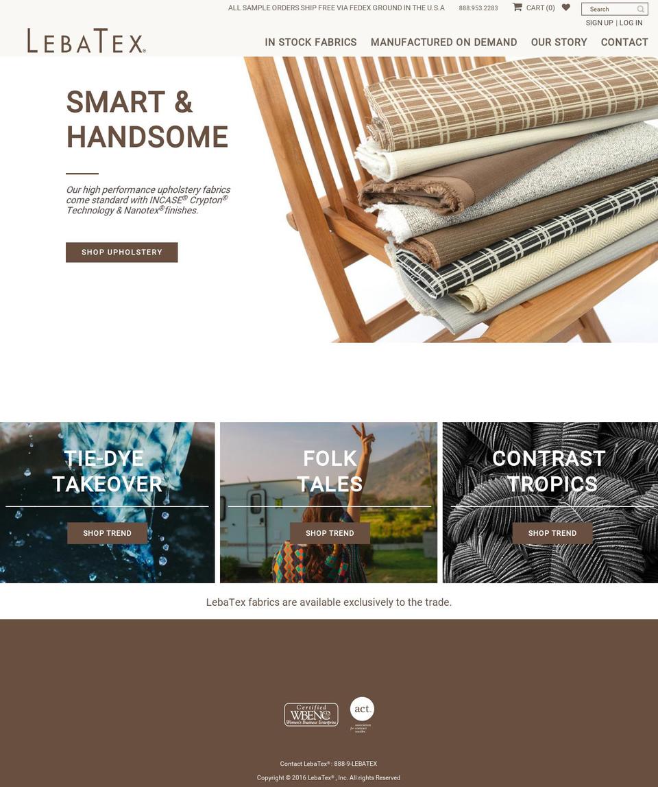 lebatexinc.com shopify website screenshot