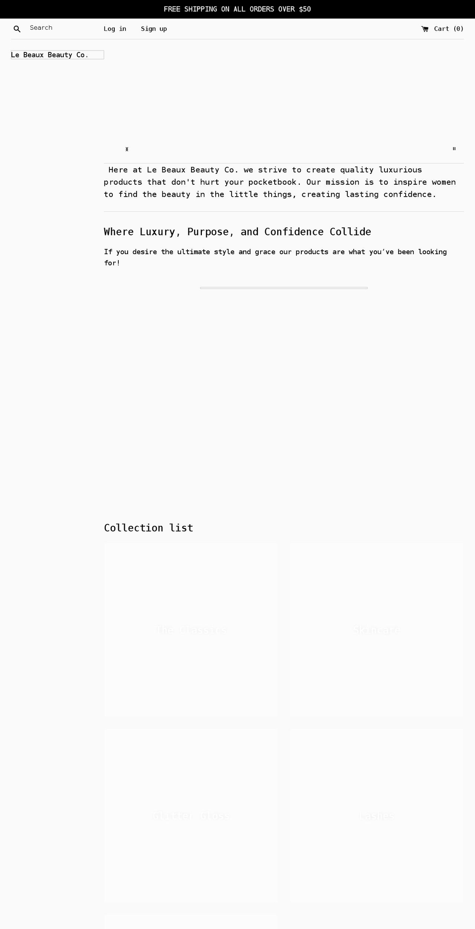 lebeauxbeautyco.com shopify website screenshot