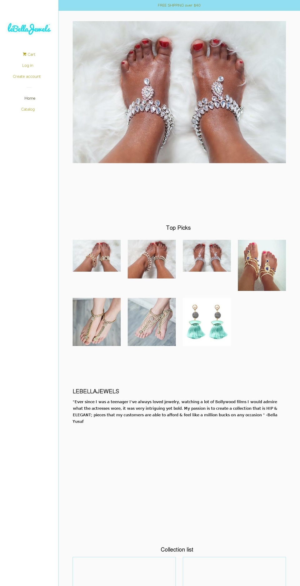 lebellajewels.com — Shopify storefront screenshot