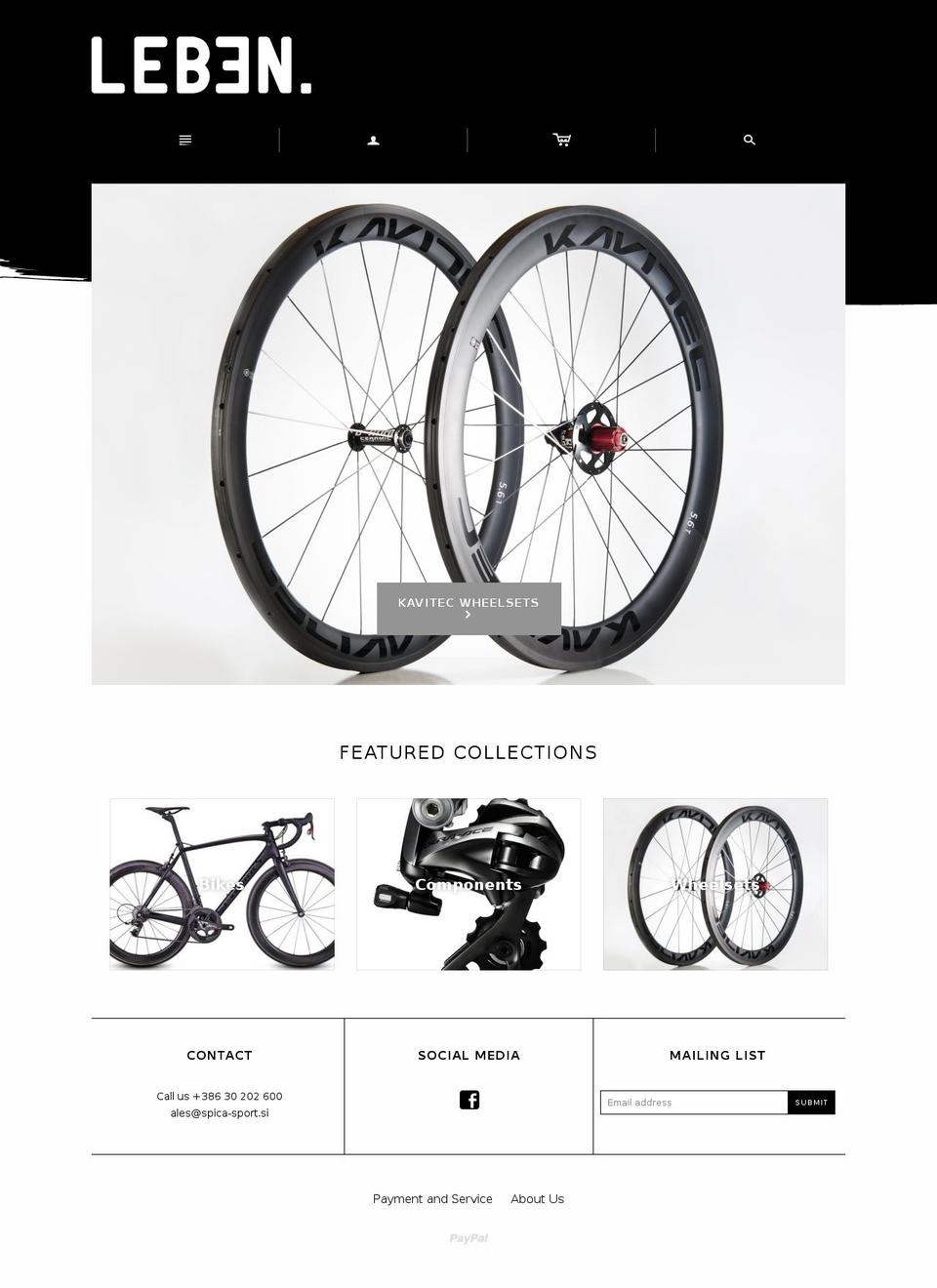 lebenbikes.com shopify website screenshot