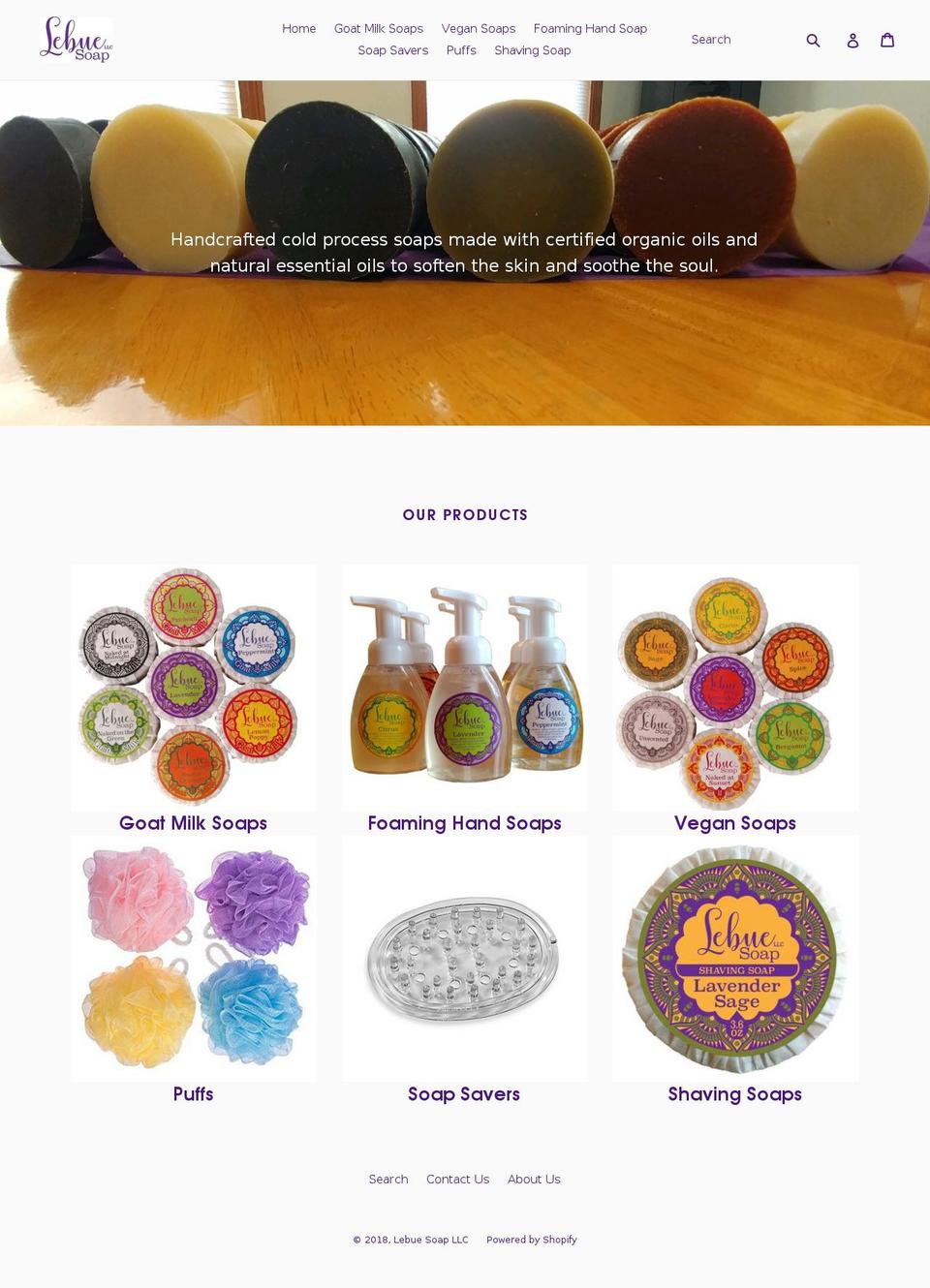 lebuesoap.com — Shopify storefront screenshot