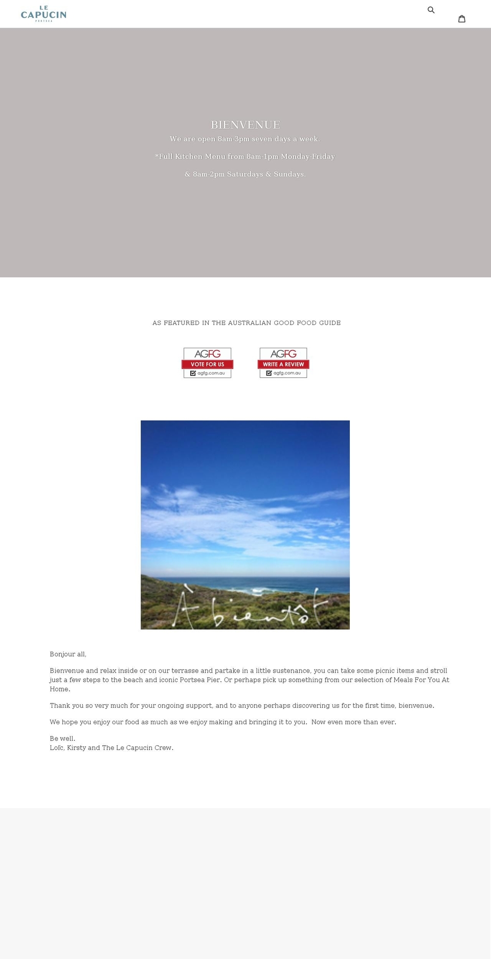 lecapucin.com.au shopify website screenshot