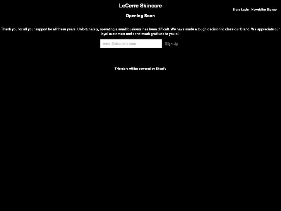 lecerre.com shopify website screenshot