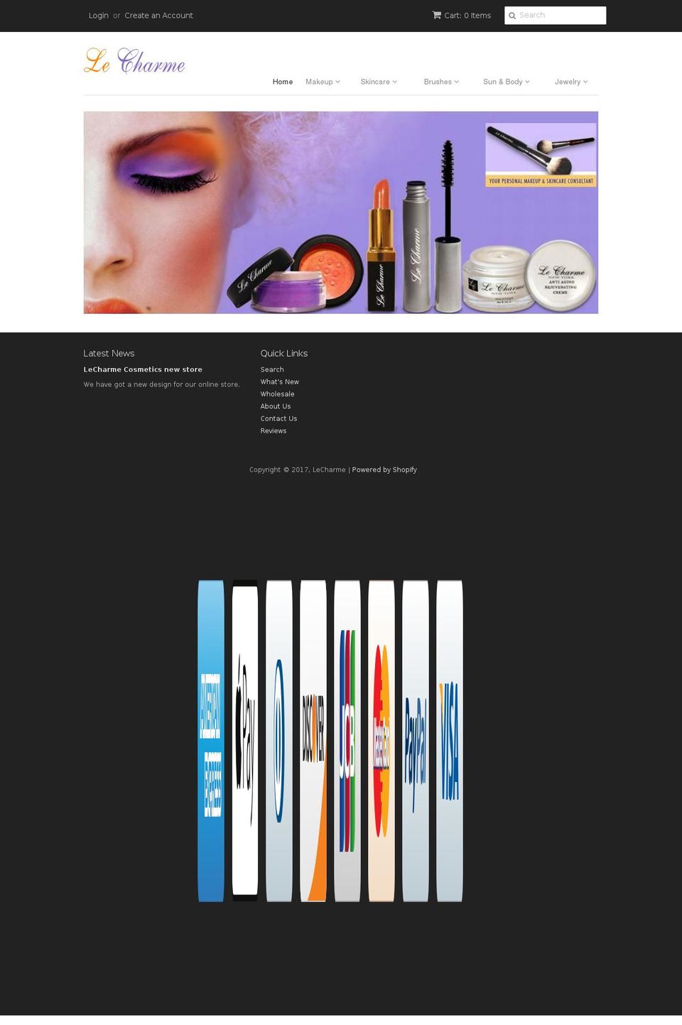 lecharmecosmetics.com shopify website screenshot