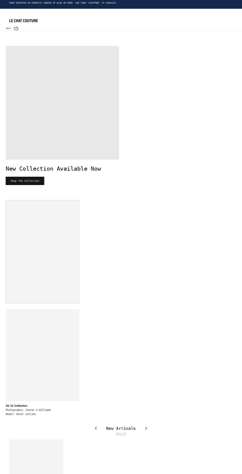 lechatcouture.com shopify website screenshot