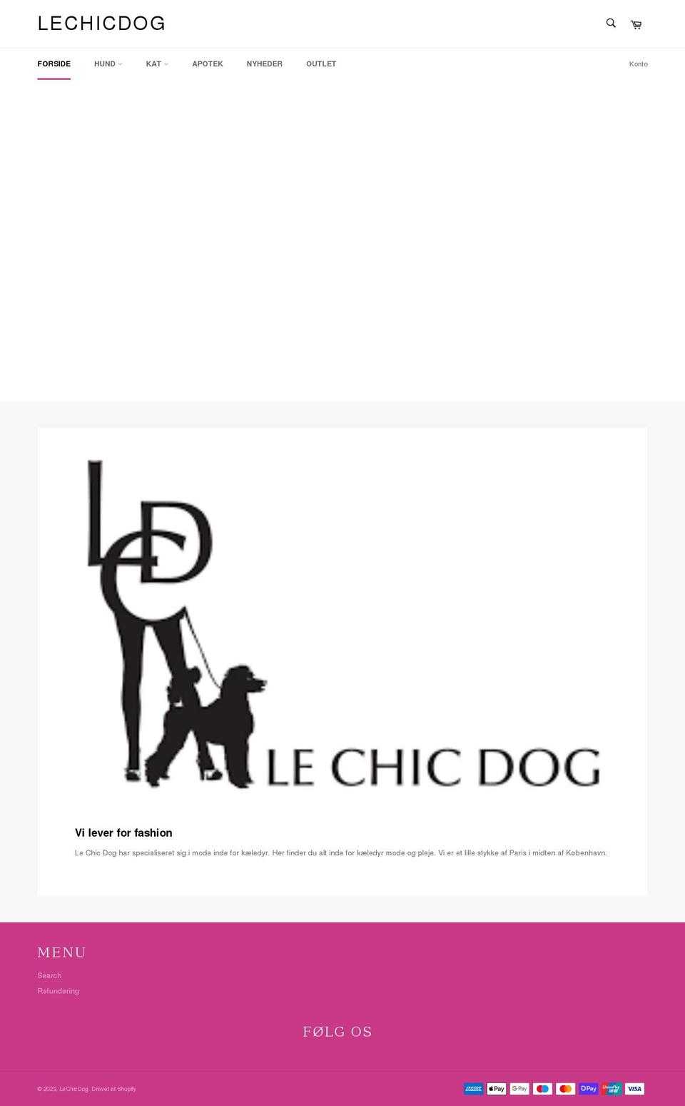 lechicdog.dk shopify website screenshot