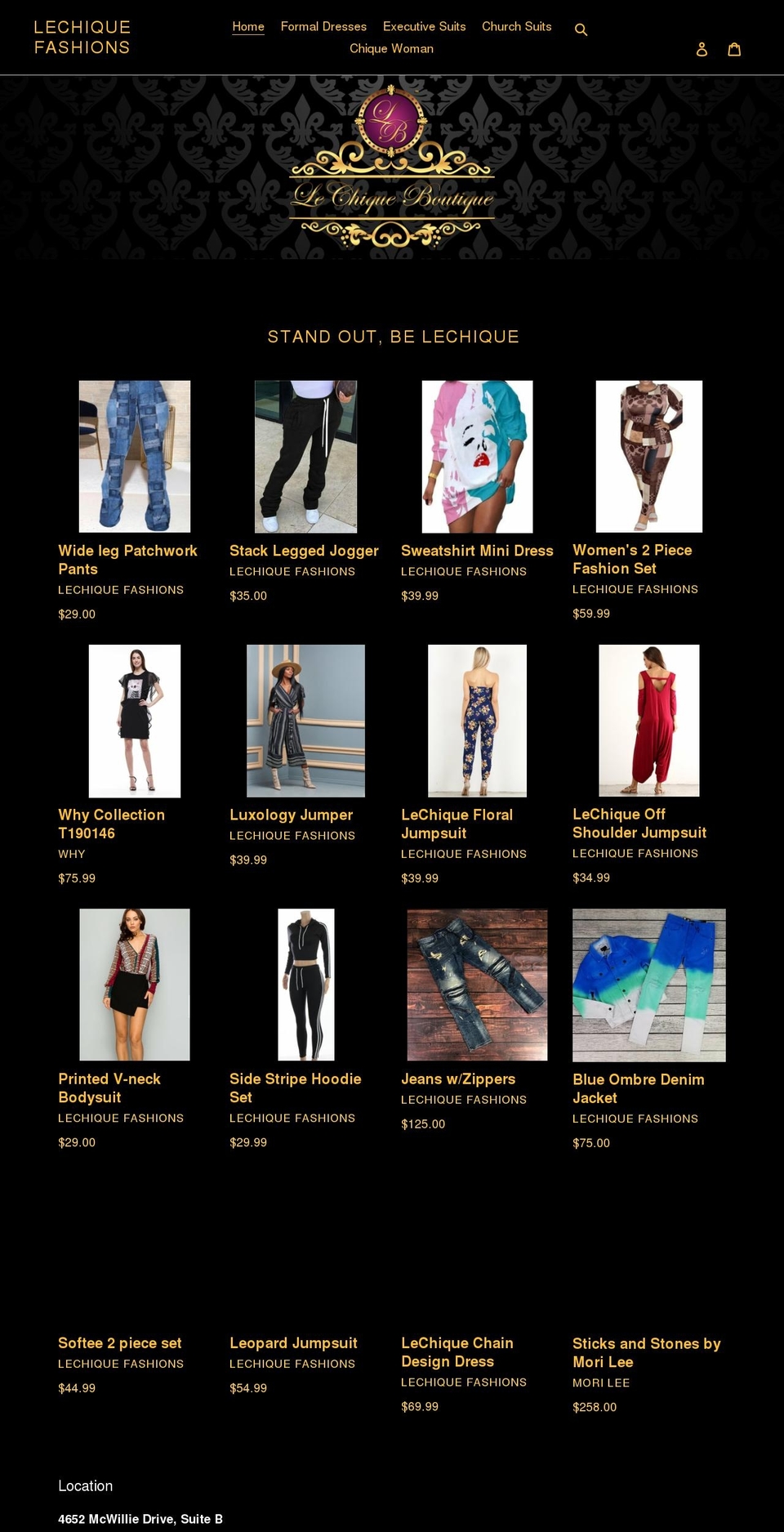 lechiqueboutique.net shopify website screenshot