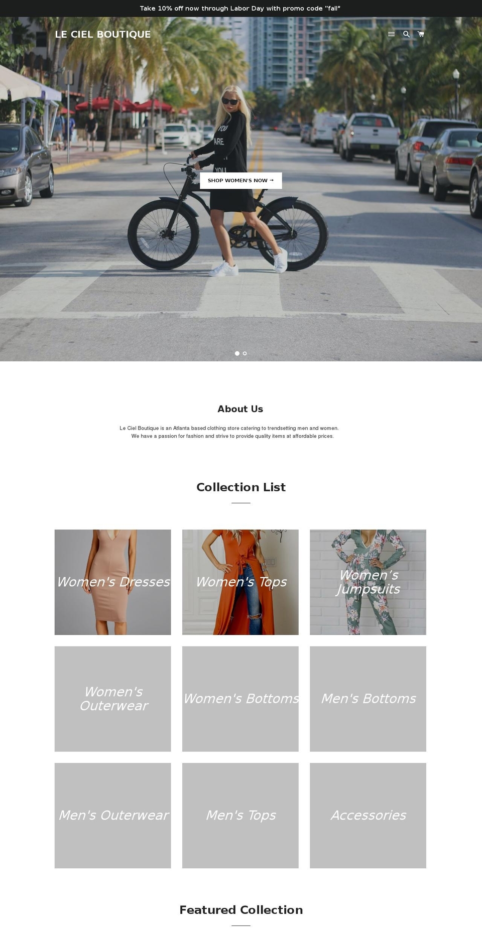 lecielboutique.com shopify website screenshot