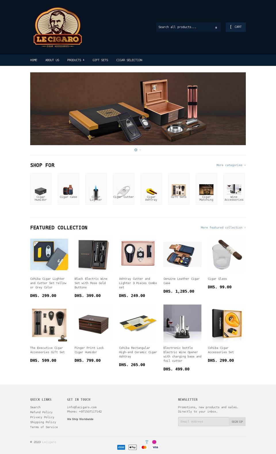 lecigaro.com shopify website screenshot