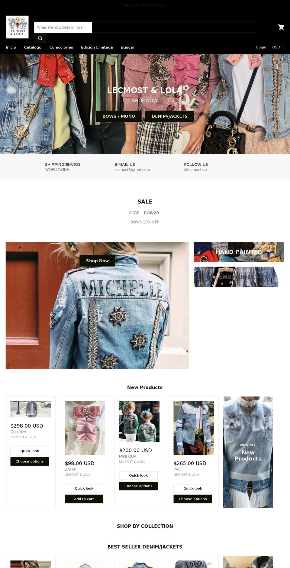 lecmostlola.com shopify website screenshot