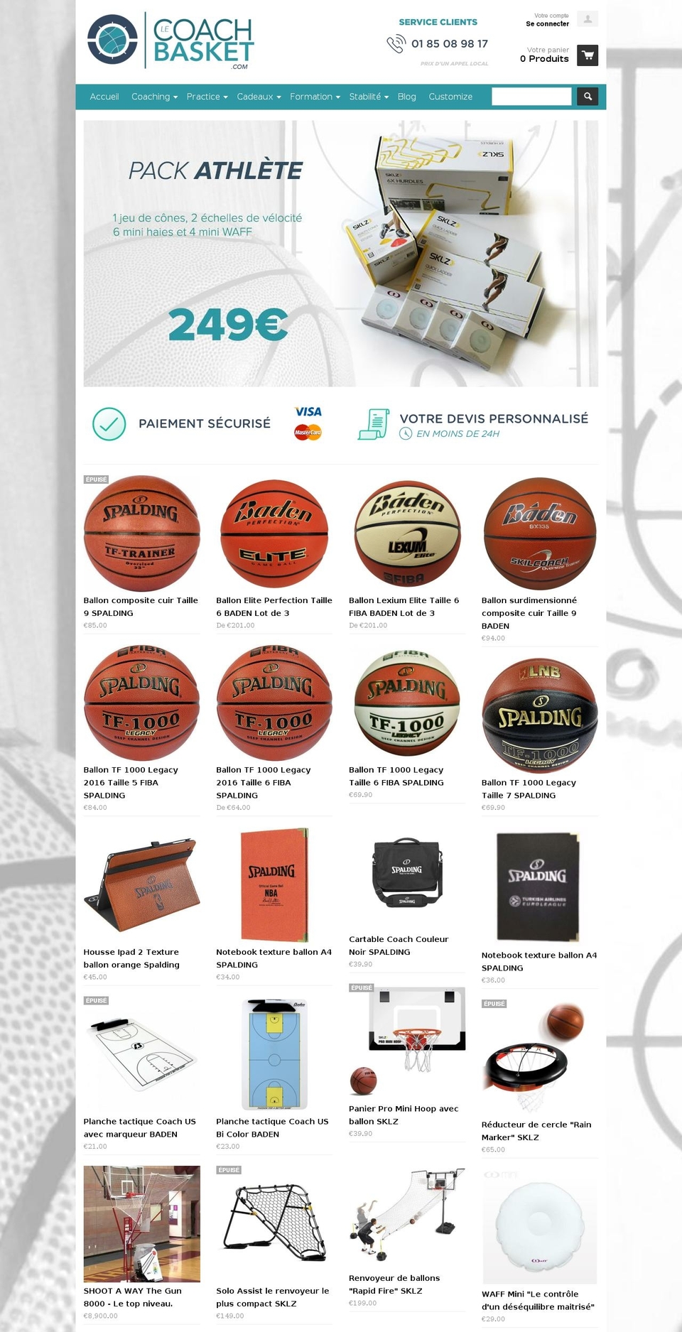 lecoachbasket.com shopify website screenshot