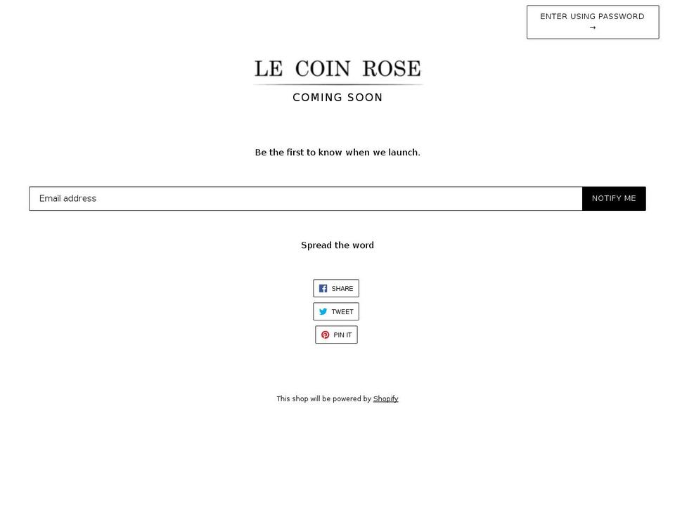 lecoinrose.com — Shopify storefront screenshot