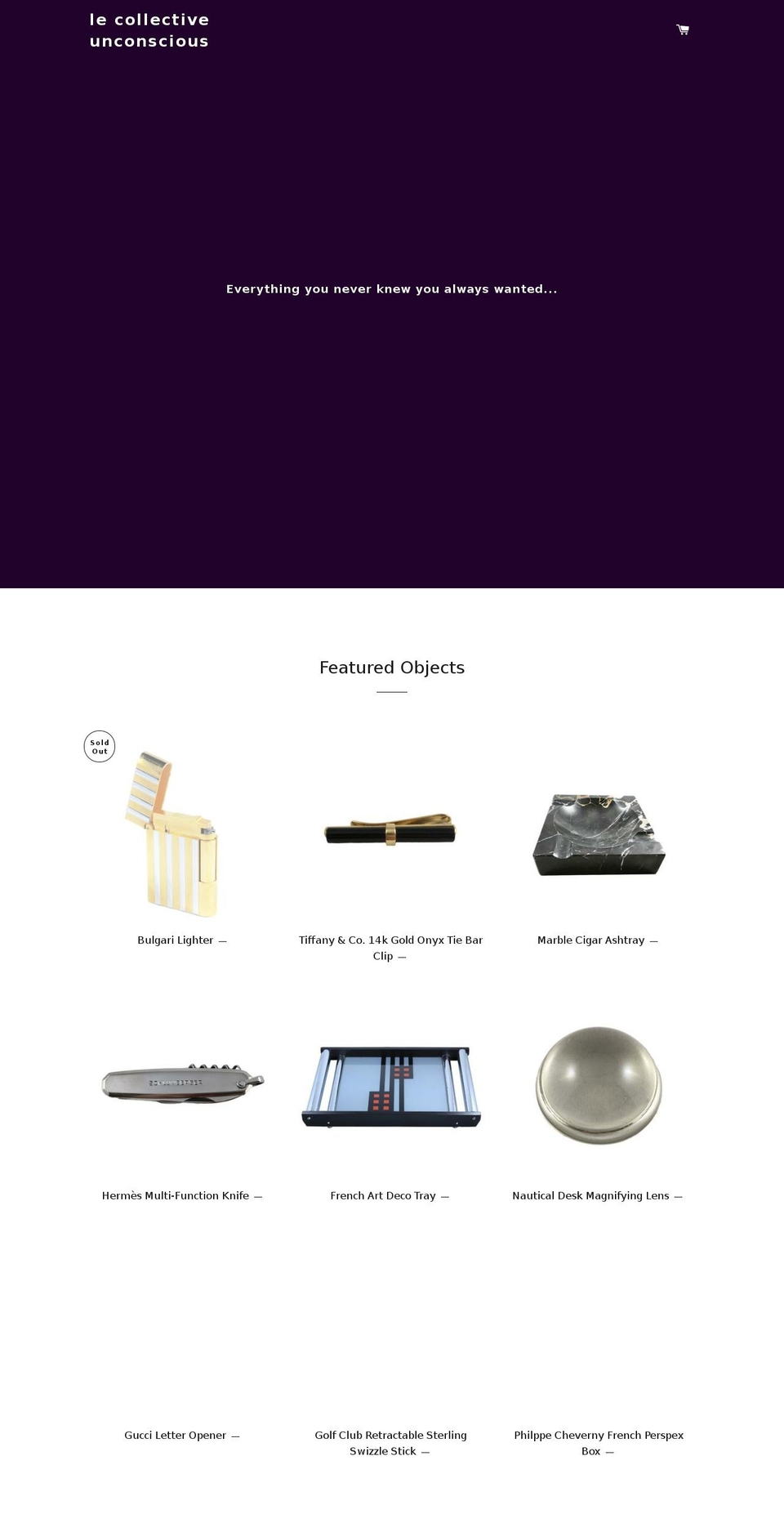 lecollectiveunconscious.com — Shopify storefront screenshot
