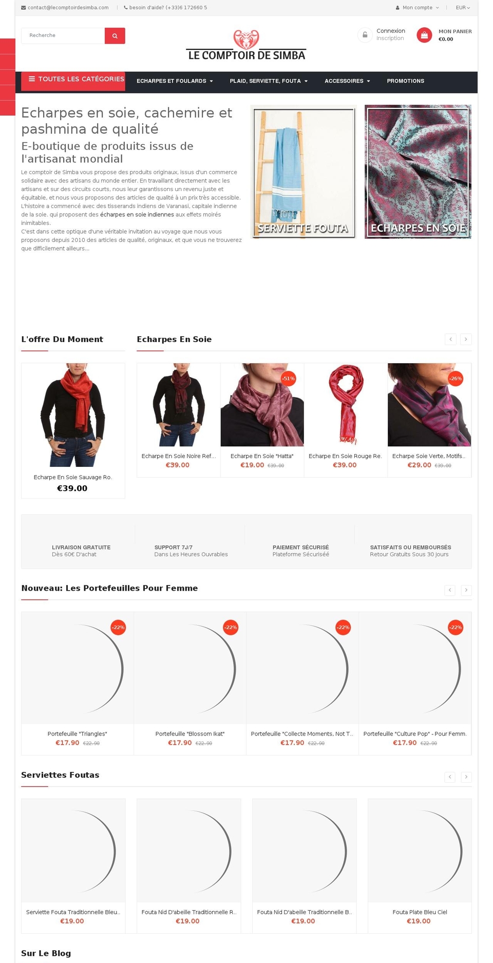 lecomptoirdesimba.com shopify website screenshot