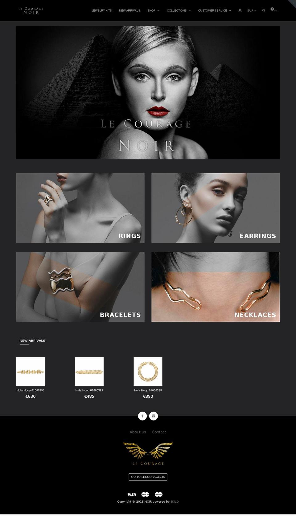 lecouragenoir.com — Shopify storefront screenshot