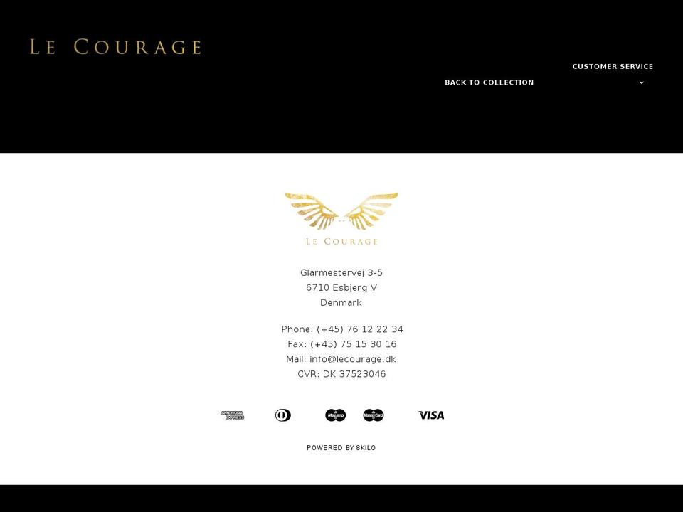 lecourageshop.com — Shopify storefront screenshot