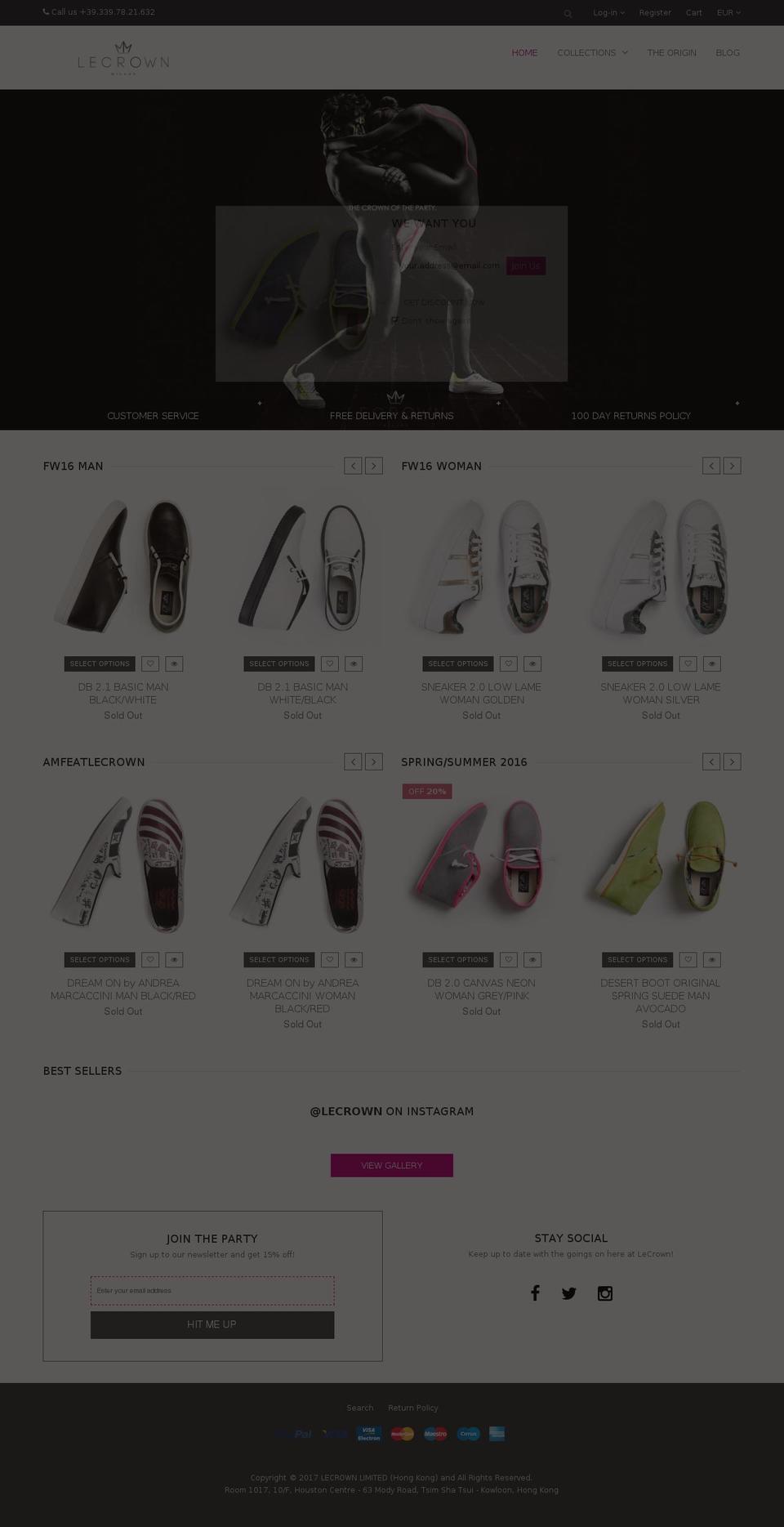 lecrown.it shopify website screenshot