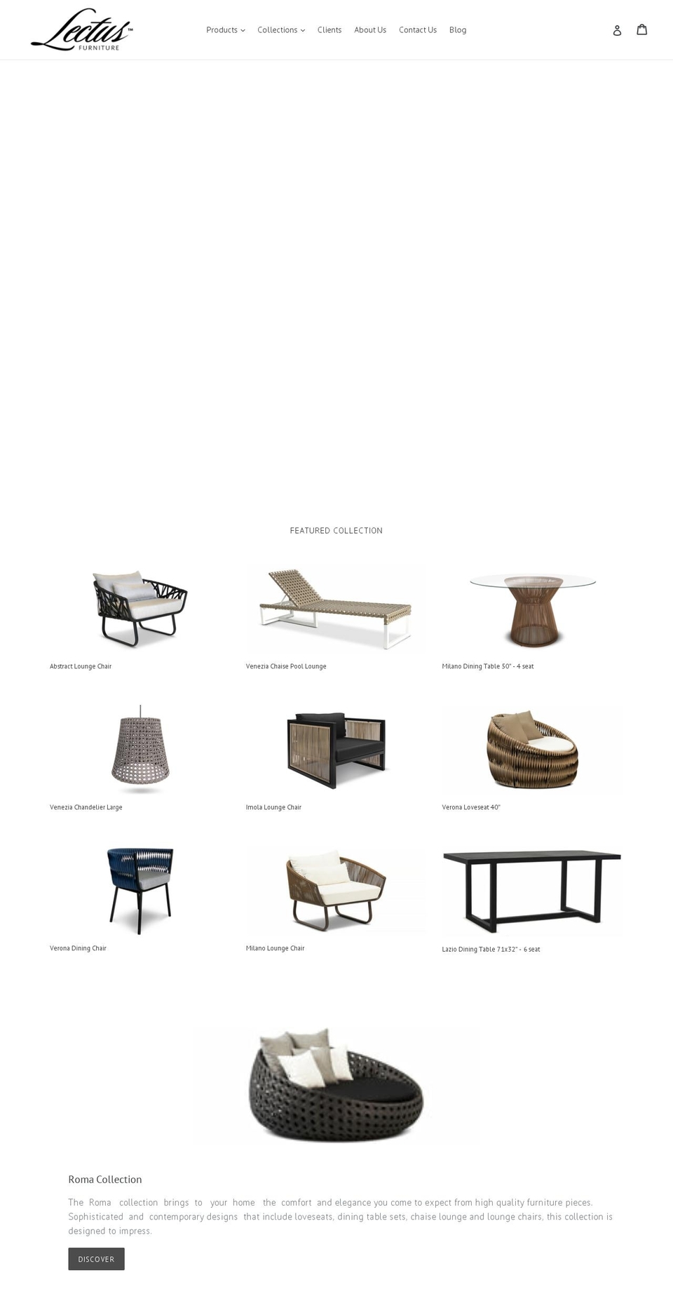 lectusfurniture.com shopify website screenshot