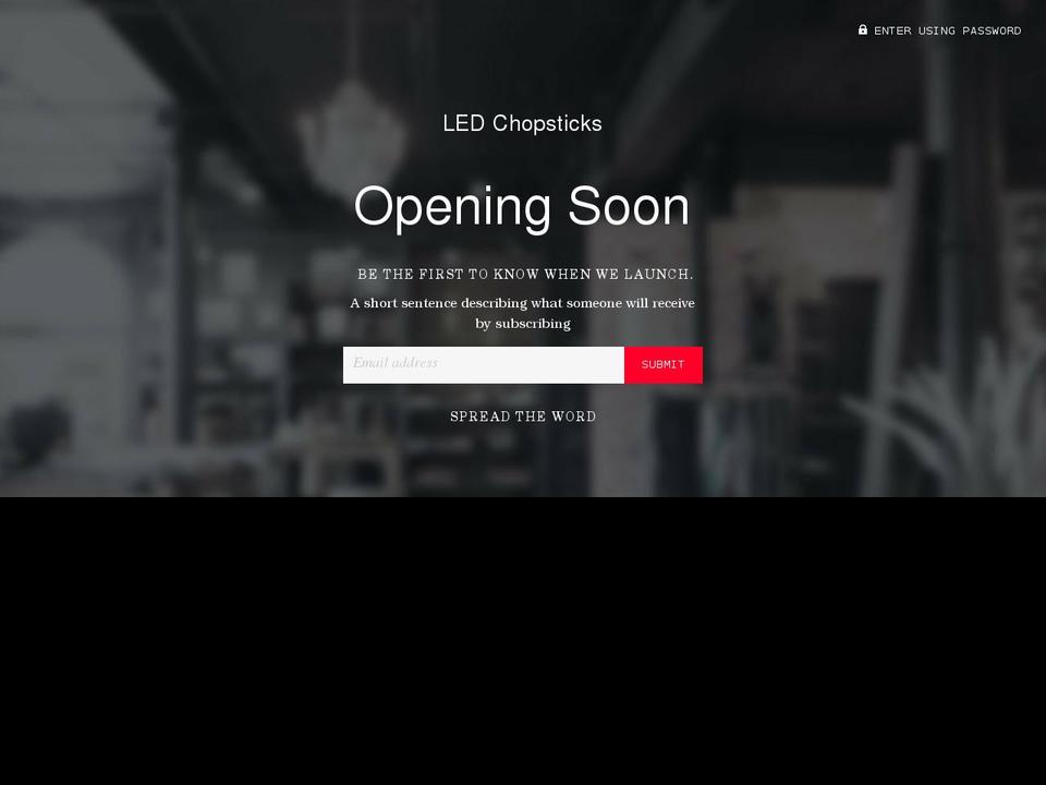 led-chopsticks.myshopify.com shopify website screenshot