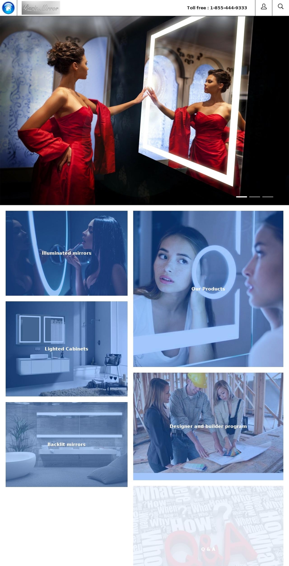 led-mirror.com shopify website screenshot