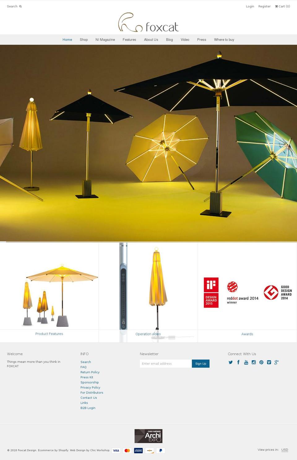 Foxcat Design v1.2 Shopify theme site example led-parasol.com