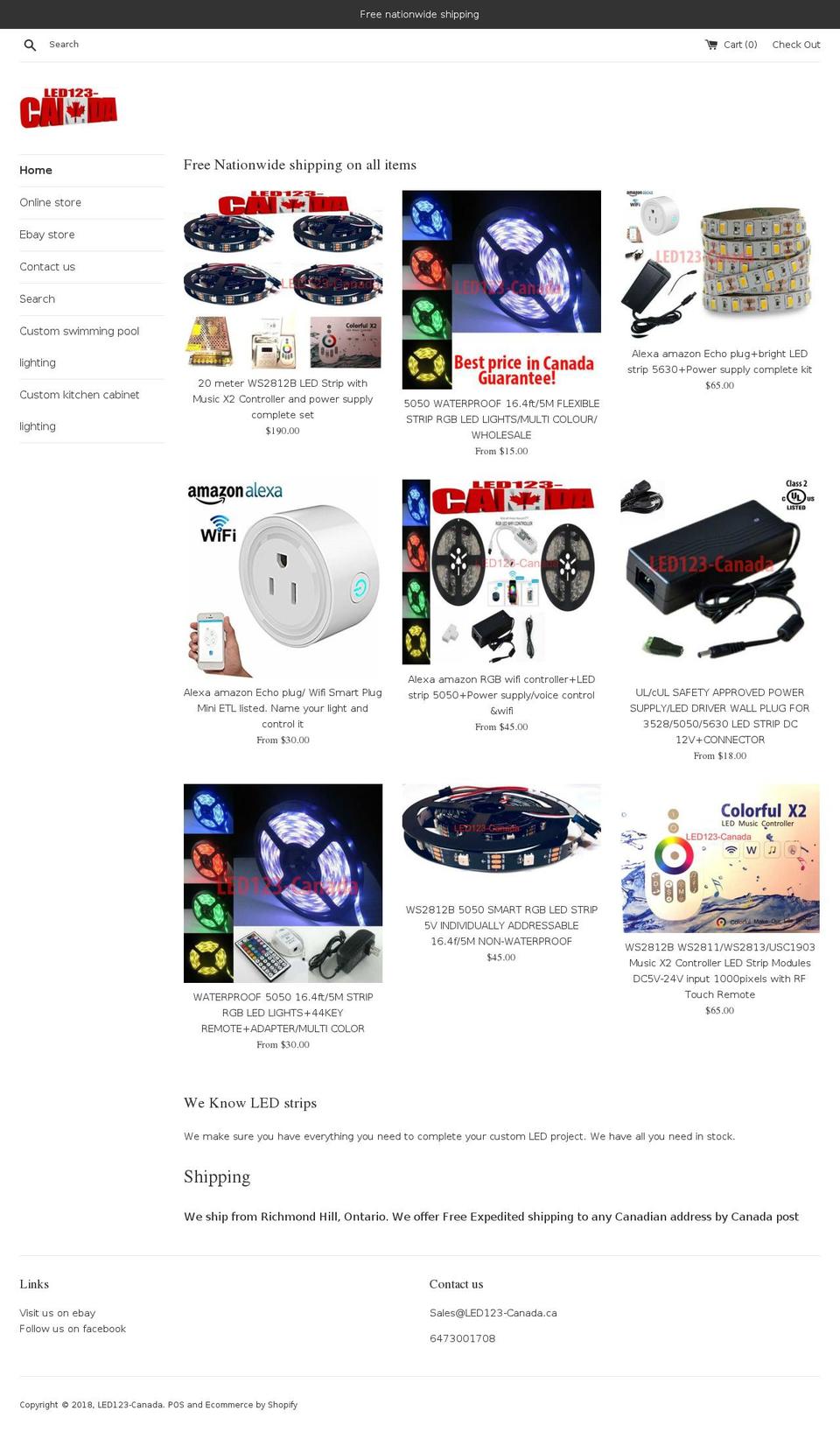 led123-canada.ca shopify website screenshot