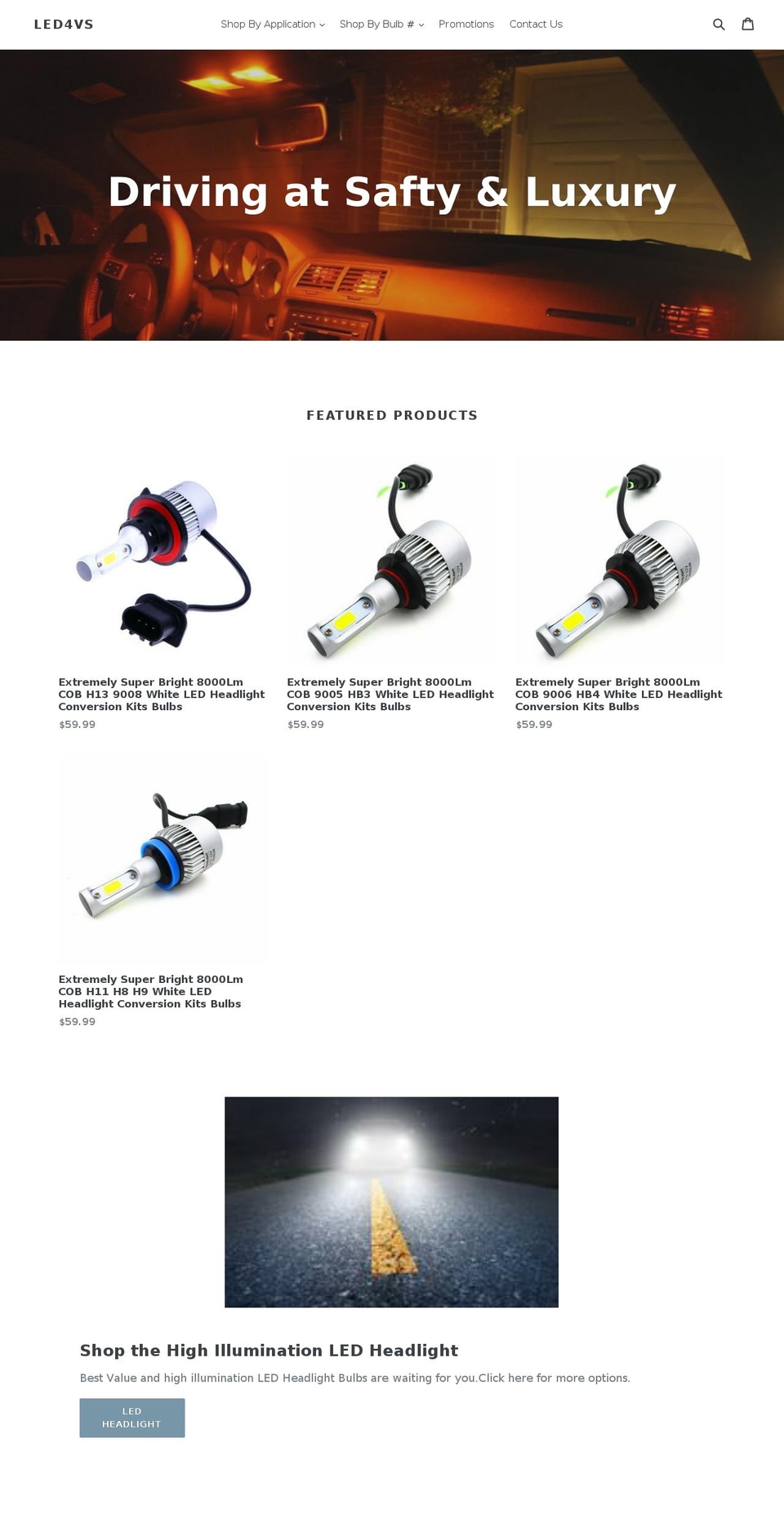 led4vs.com — Shopify storefront screenshot