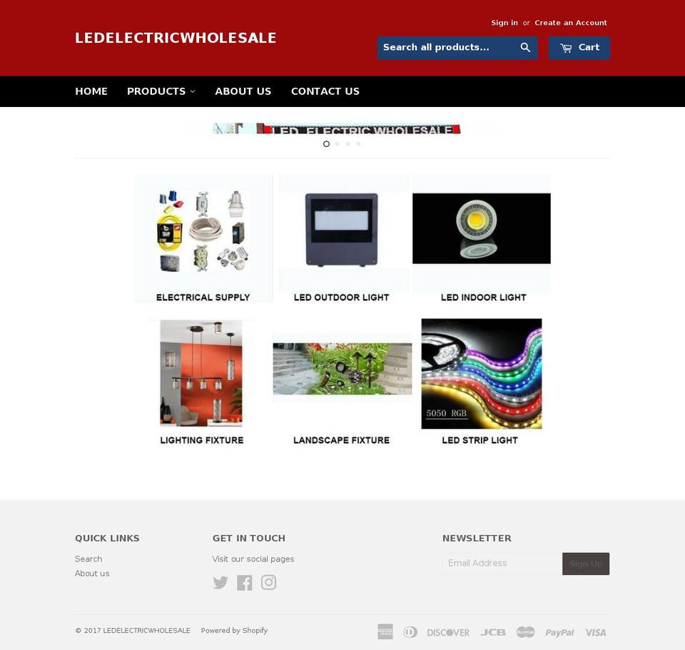 ledelectricwholesale.com shopify website screenshot