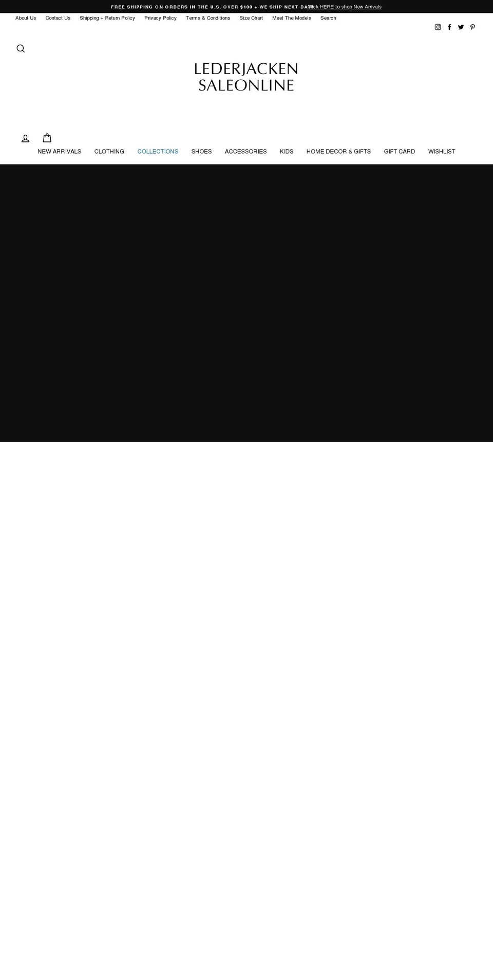 lederjackensaleonline.com shopify website screenshot
