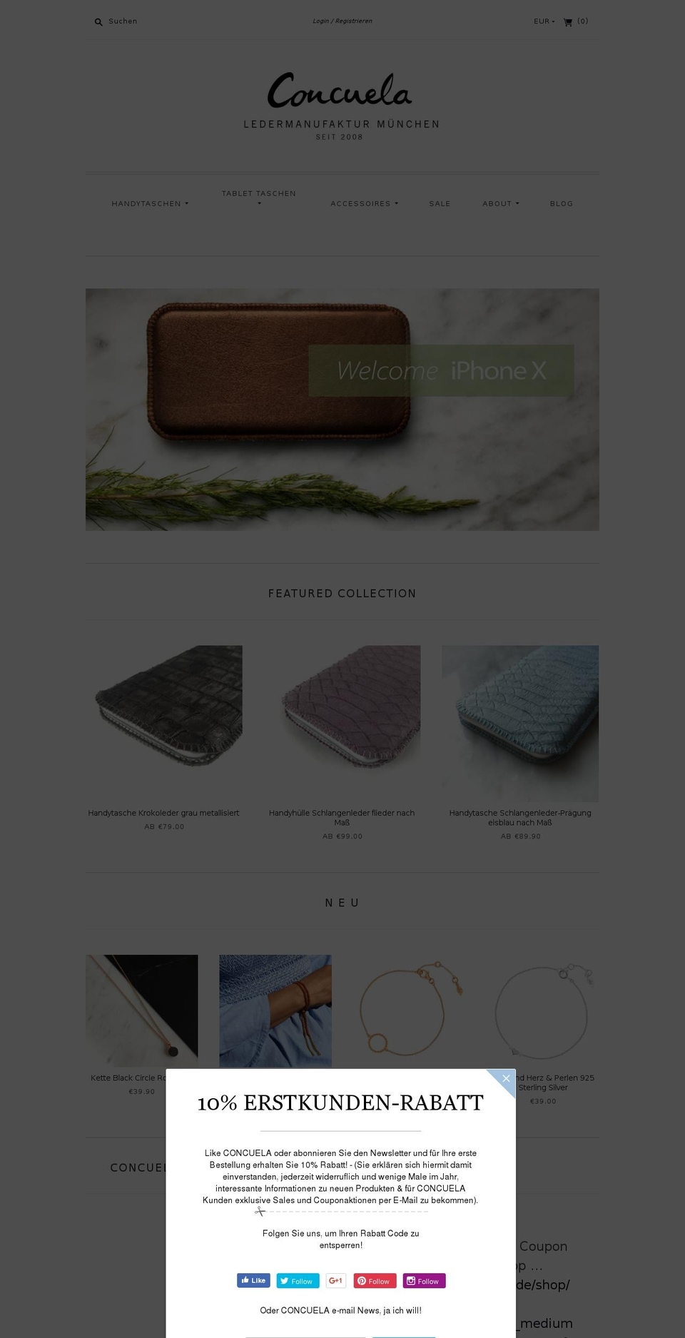 ledermanufaktur-muenchen.de shopify website screenshot